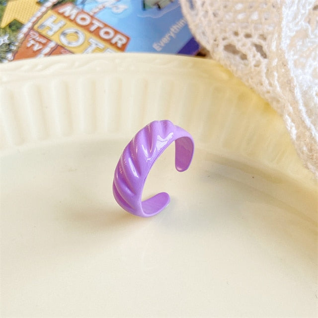 Chunky Colorful Love Heart Yin Yang Rings