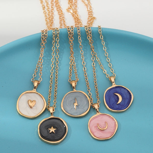 Simple Stars Moon Heart Necklaces