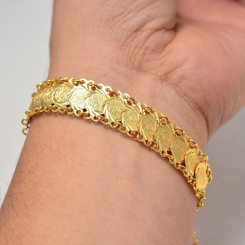 Gold Color Coins Bangles&Bracelets For Women