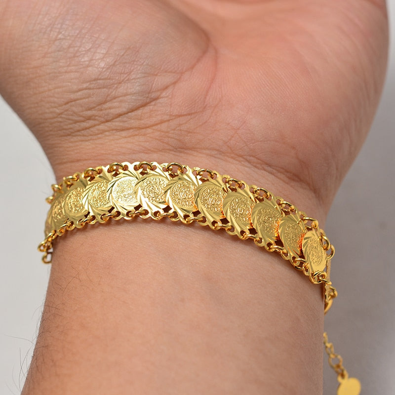 Gold Color Coins Bangles&Bracelets For Women