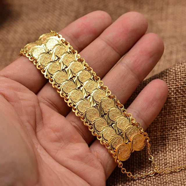 Gold Color Coins Bangles&Bracelets For Women