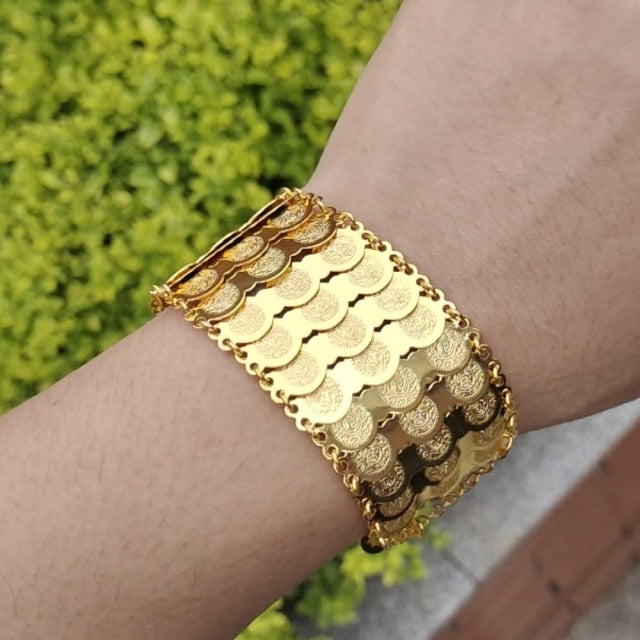 Gold Color Coins Bangles&Bracelets For Women