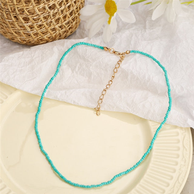 Trendy Bead Strand Beaded Choker Necklace