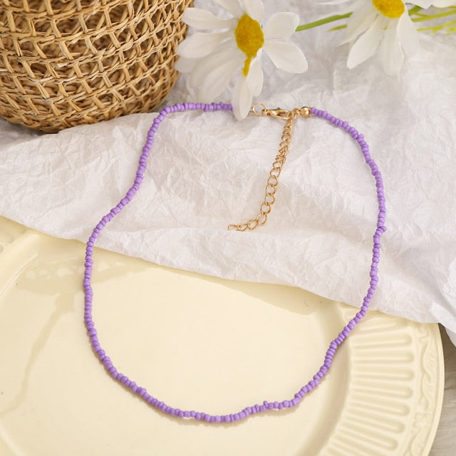 Trendy Bead Strand Beaded Choker Necklace