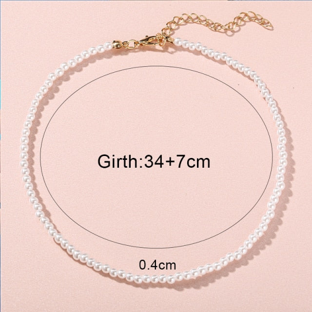 Trendy Bead Strand Beaded Choker Necklace