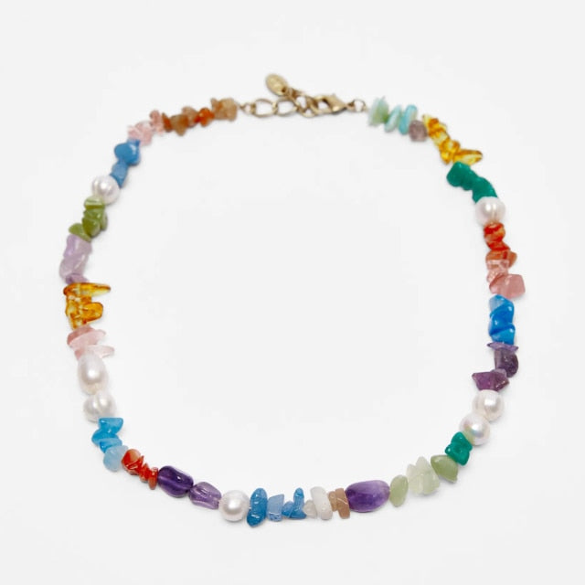 ZA Nature Stone Pearl Necklaces