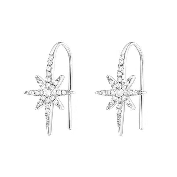 Pendientes de moda con forma de estrella y circonita cúbica