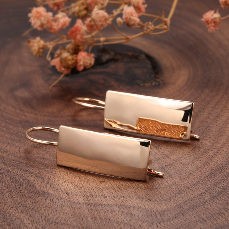 Rose Gold Classic Simple Dangle Earrings