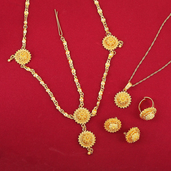 Gold Color For African Ethiopian Eritrean Habesha Jewelry Sets