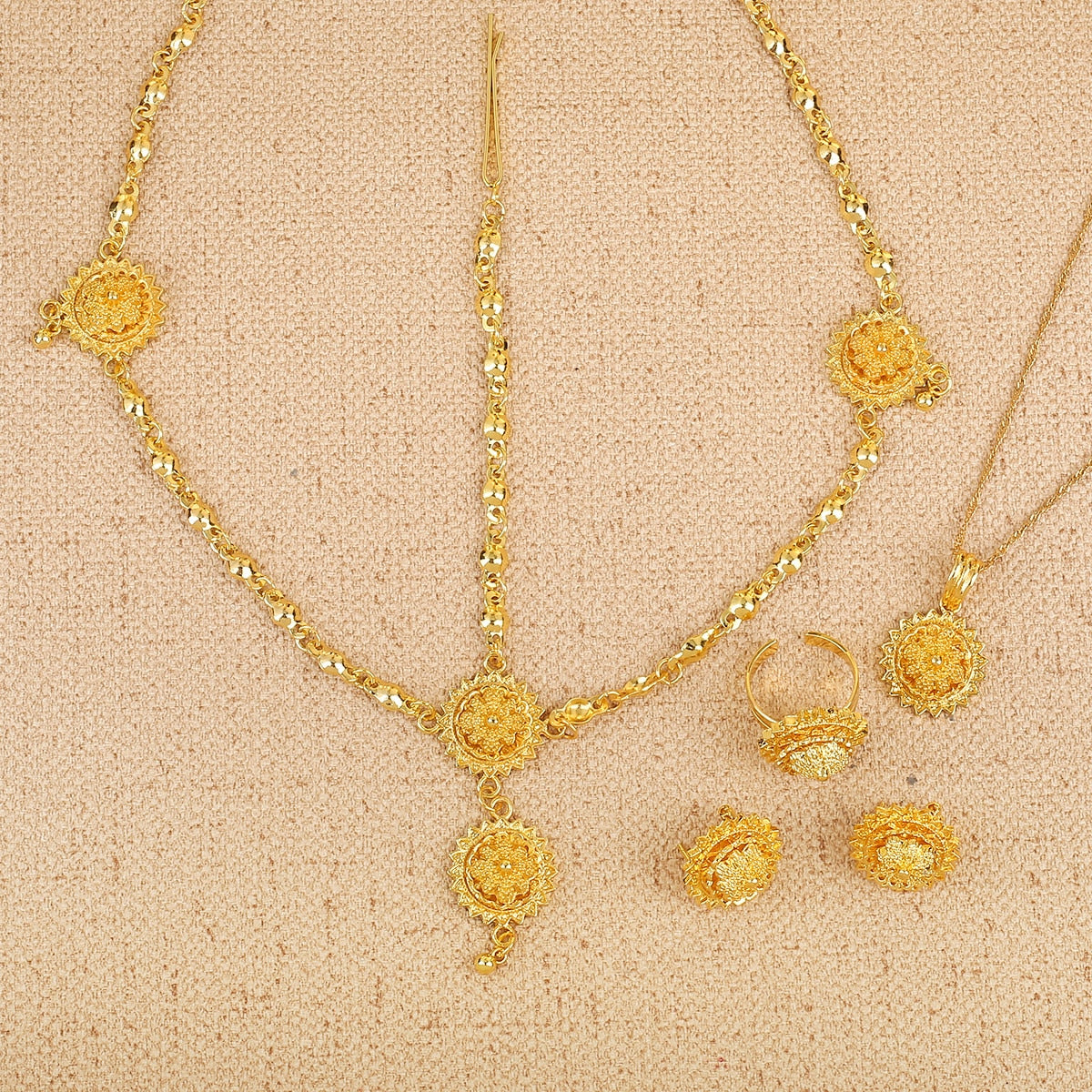 Gold Color For African Ethiopian Eritrean Habesha Jewelry Sets