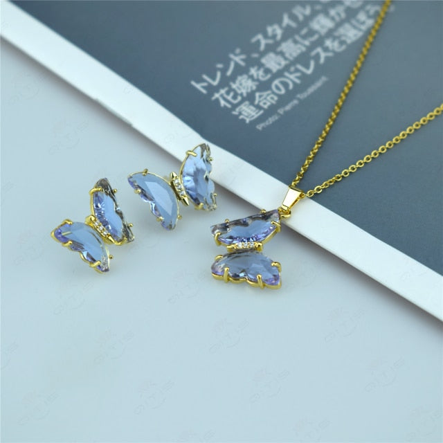 Fashion Hot-selling Butterfly Crystal Necklace