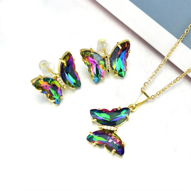 Fashion Hot-selling Butterfly Crystal Necklace