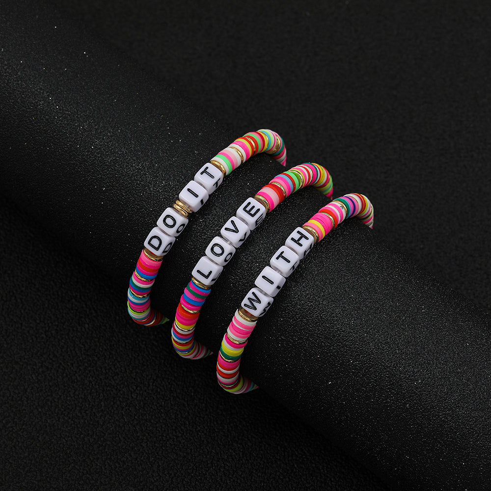 Boho Colorful Boho Polymer Clay Bracelet Set