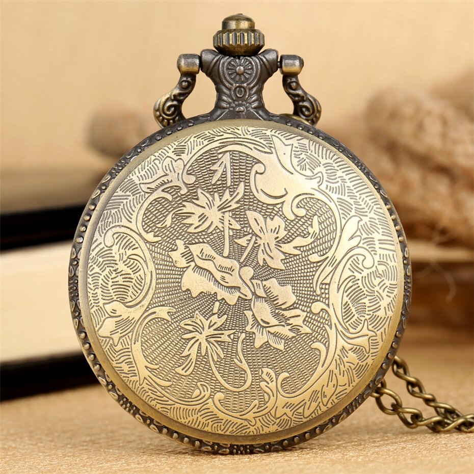 Vintage Japanese Anime Pendant Necklace Bronze Quartz Pocket Watch