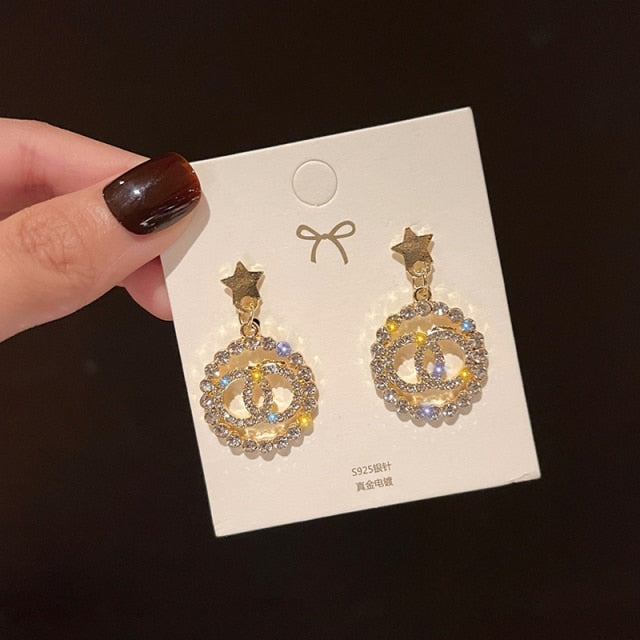 Women Exquisite Luxury Shiny Tassel Crystal Drop Earrings