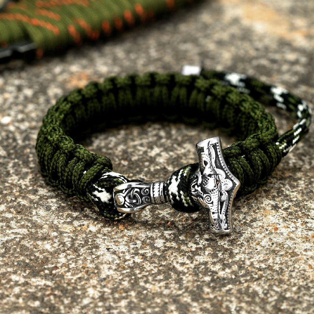 Viking Thors Hammer Survival Bracelets