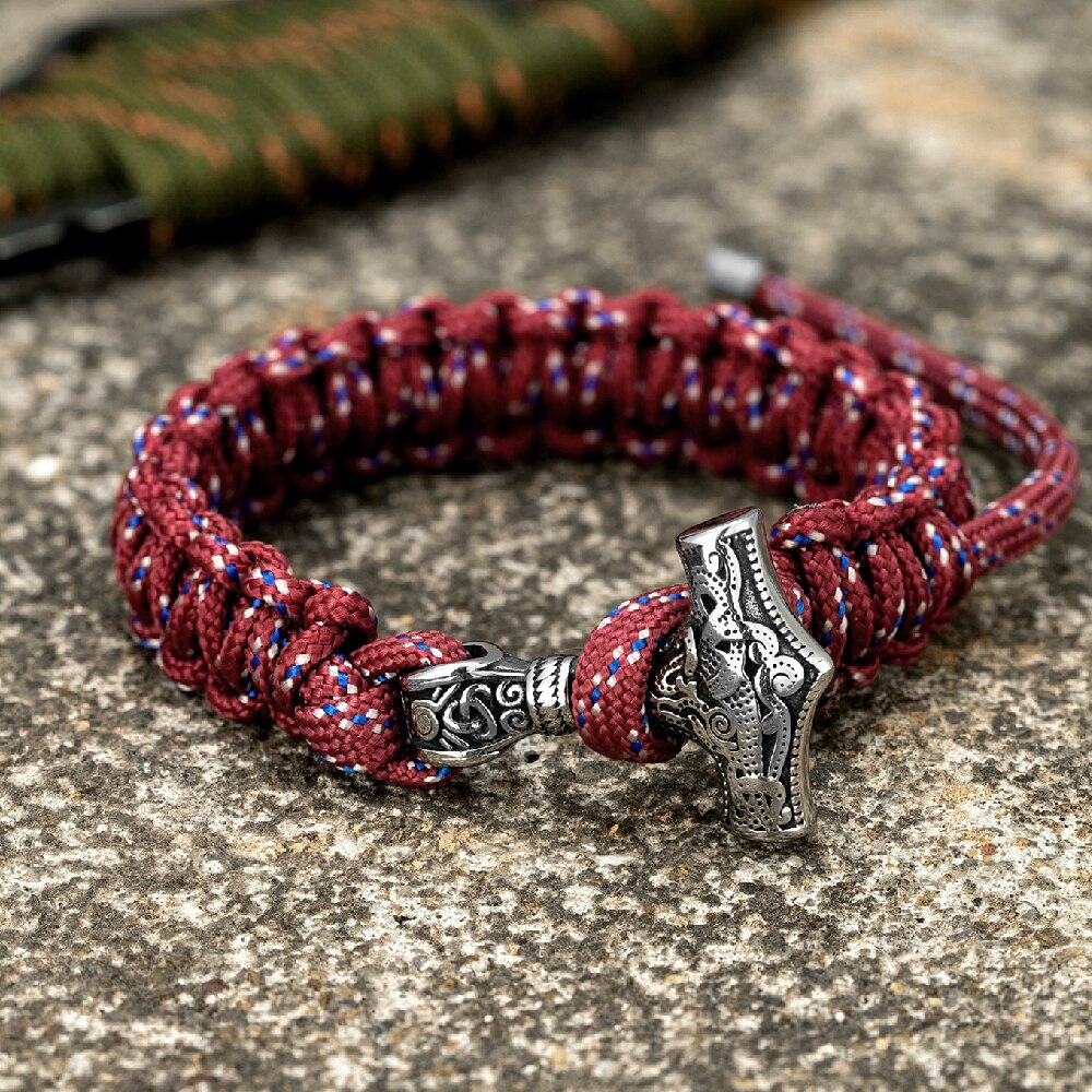 Viking Thors Hammer Survival Bracelets