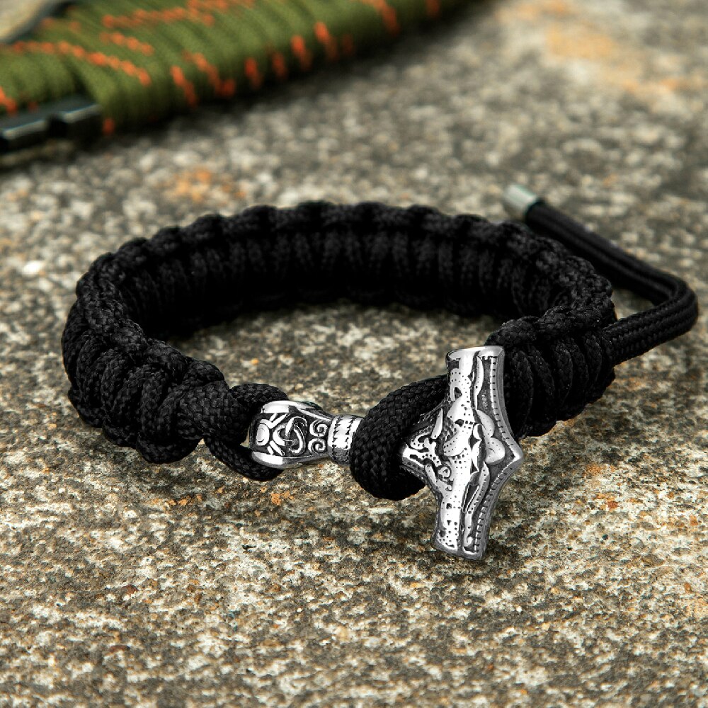 Viking Thors Hammer Survival Bracelets