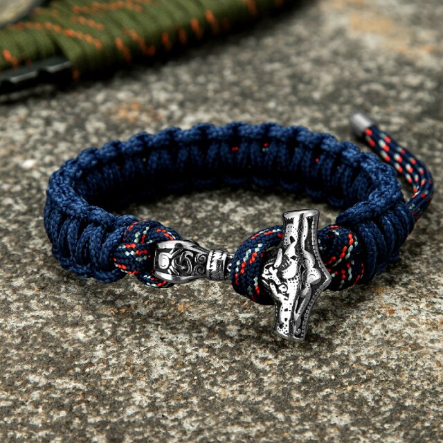 Viking Thors Hammer Survival Bracelets