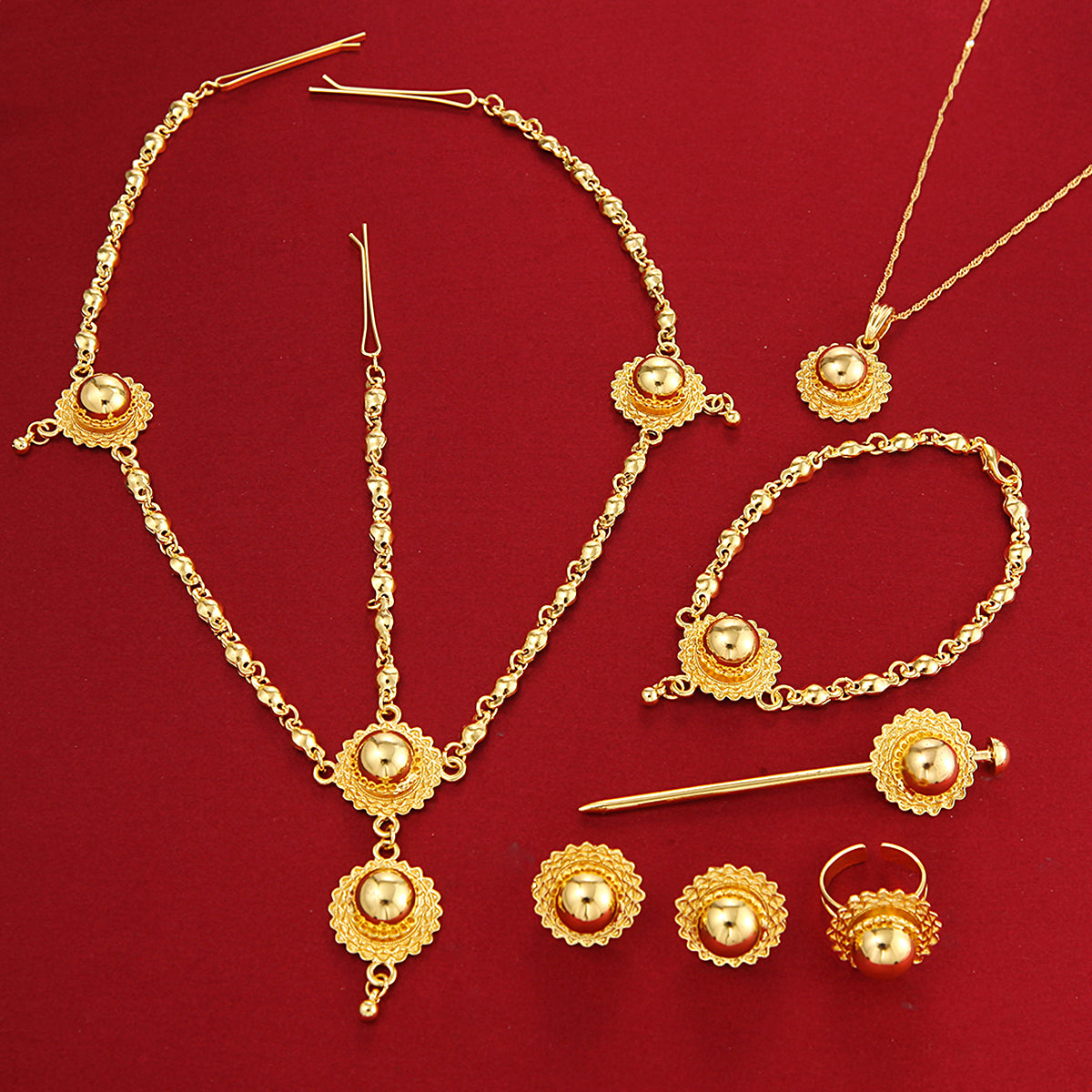 24K Gold Color Eritrea Easter Trendy Women Jewelry Set