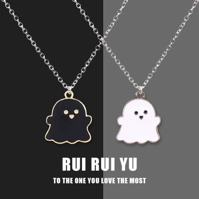 Fashion Cartoon Necklace Black and White Night