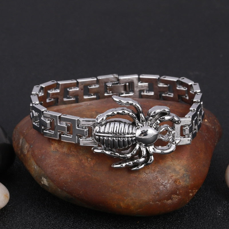 Silver Color Men's Skull charms Bracelet