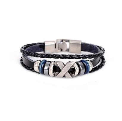 Silver Color Men's Skull charms Bracelet