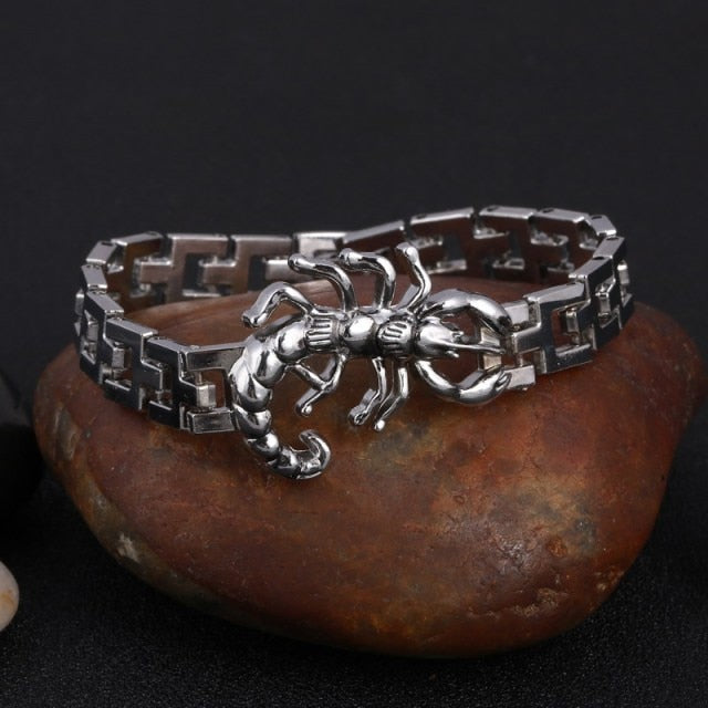 Silver Color Men's Skull charms Bracelet