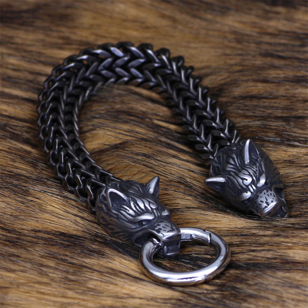 Punk Norse Viking Wolf Head Bracelets