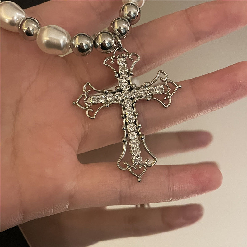 Vintage Minimalist Bling Cross Pendant Necklaces