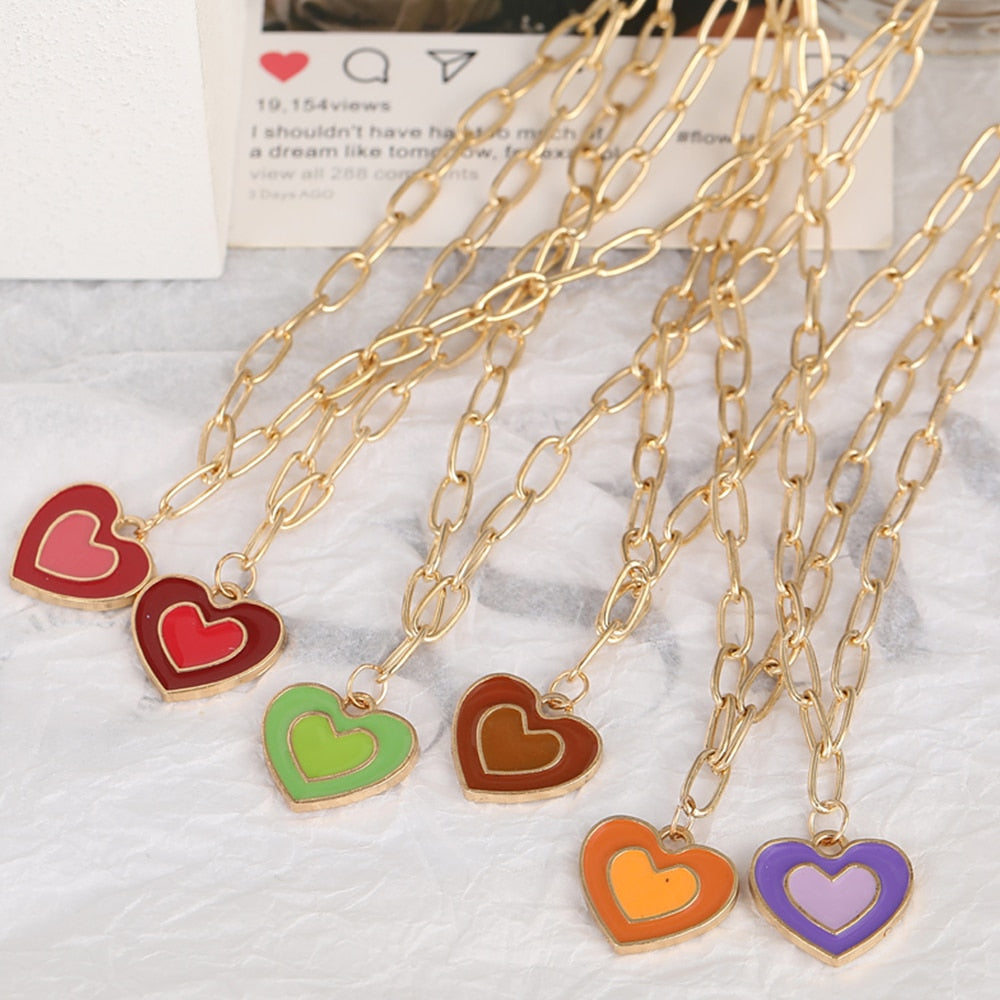 INS Style Colorful Yin Yang Mushroom Pendant Necklace
