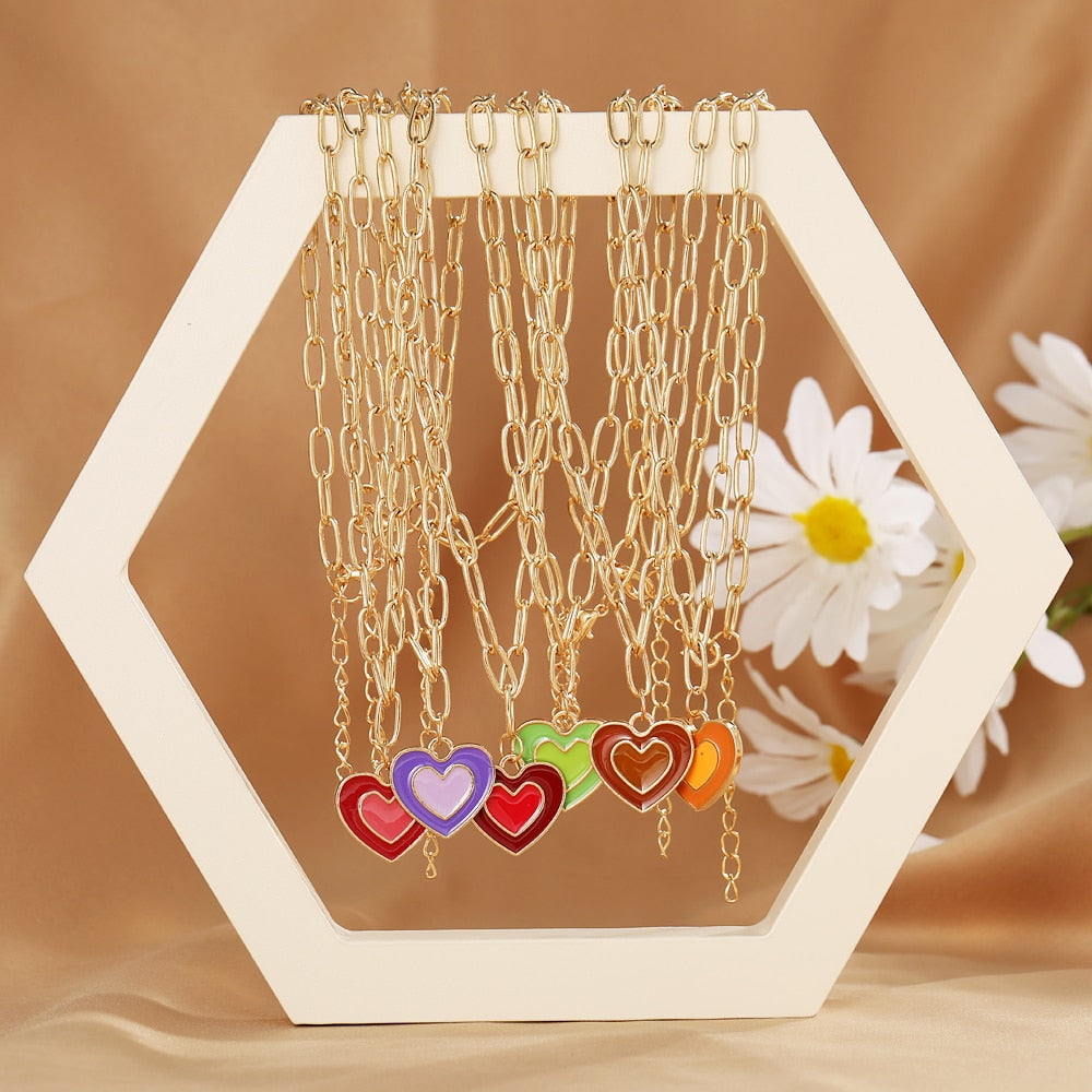 INS Style Colorful Yin Yang Mushroom Pendant Necklace