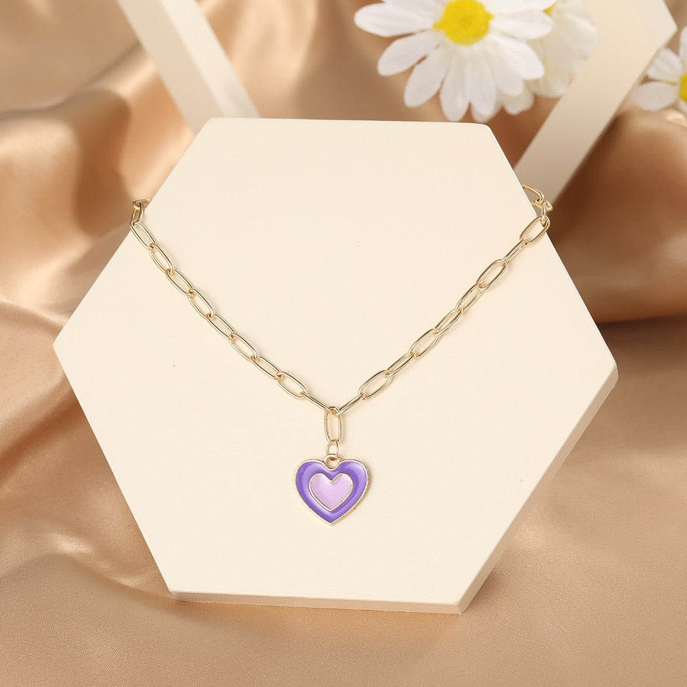 INS Style Colorful Yin Yang Mushroom Pendant Necklace