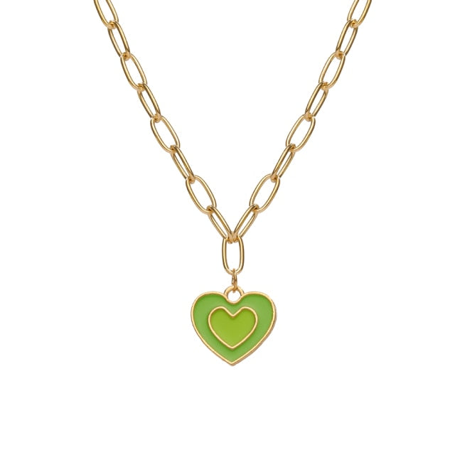 INS Style Colorful Yin Yang Mushroom Pendant Necklace