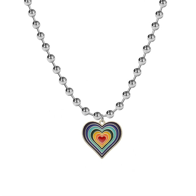 INS Style Colorful Yin Yang Mushroom Pendant Necklace
