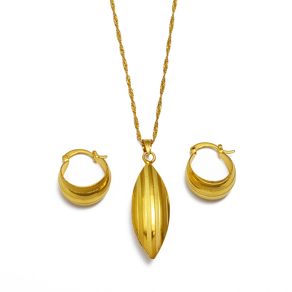 Ethiopian set Jewelry Pendant Necklace Earrings