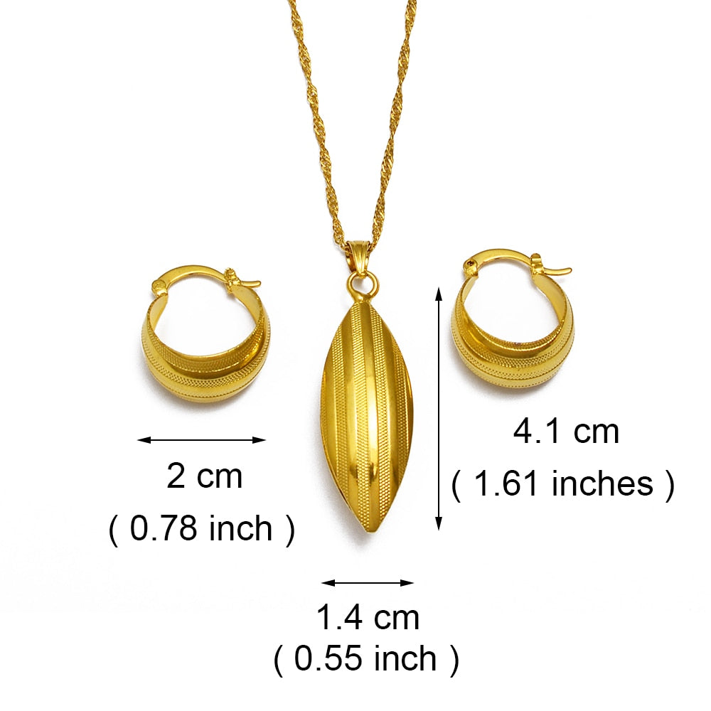Ethiopian set Jewelry Pendant Necklace Earrings