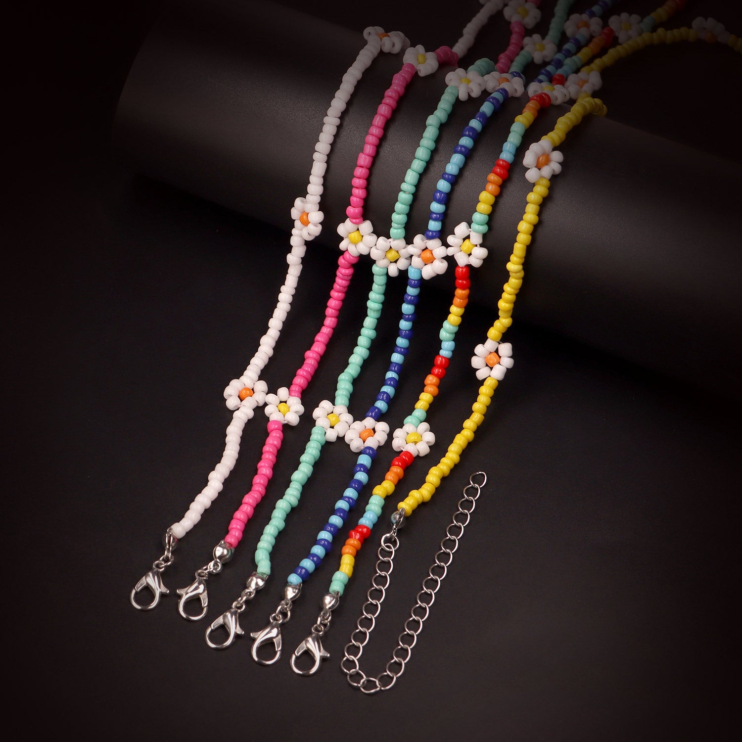 Colorful Beadeds Charm Statement Short Necklace