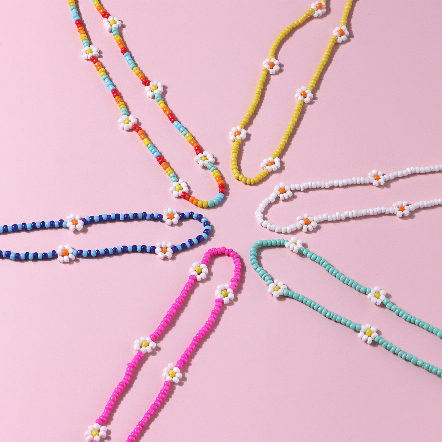 Colorful Beadeds Charm Statement Short Necklace