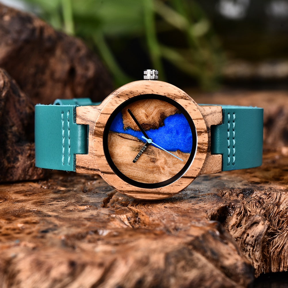 Unique Wooden Couple  Irregular Dial Watches