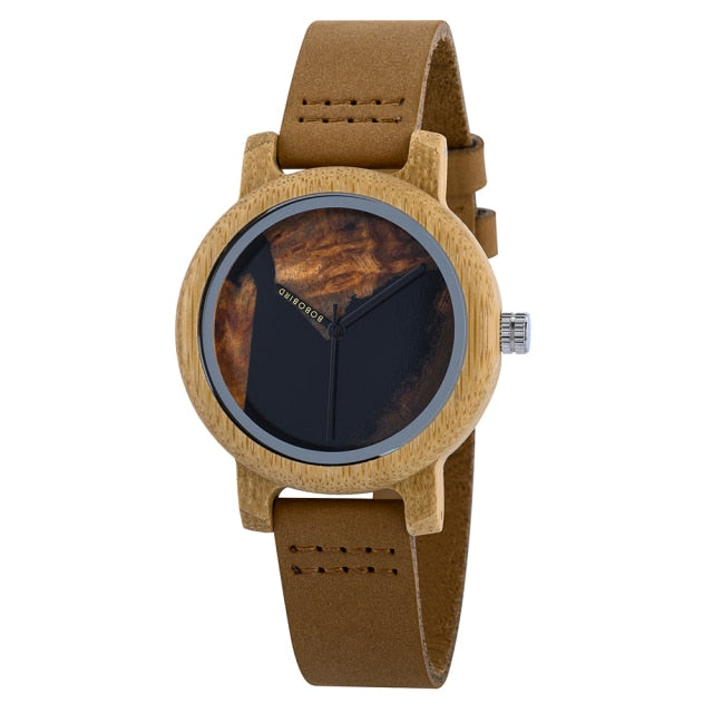 Unique Wooden Couple  Irregular Dial Watches