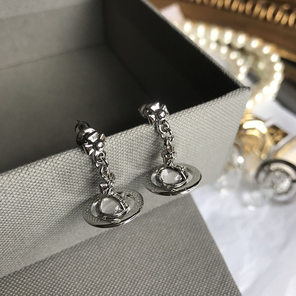 Simple Transparent Crystal Pendant Earrings