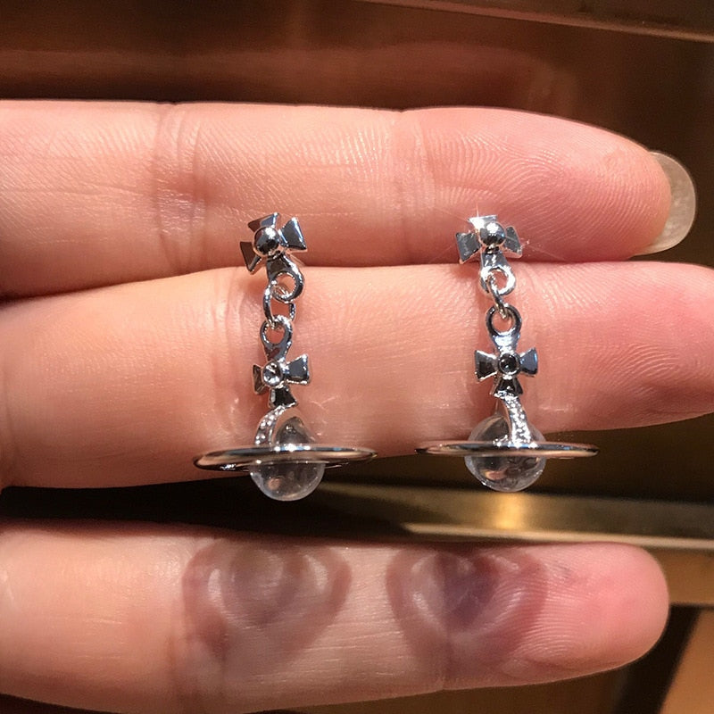 Simple Transparent Crystal Pendant Earrings