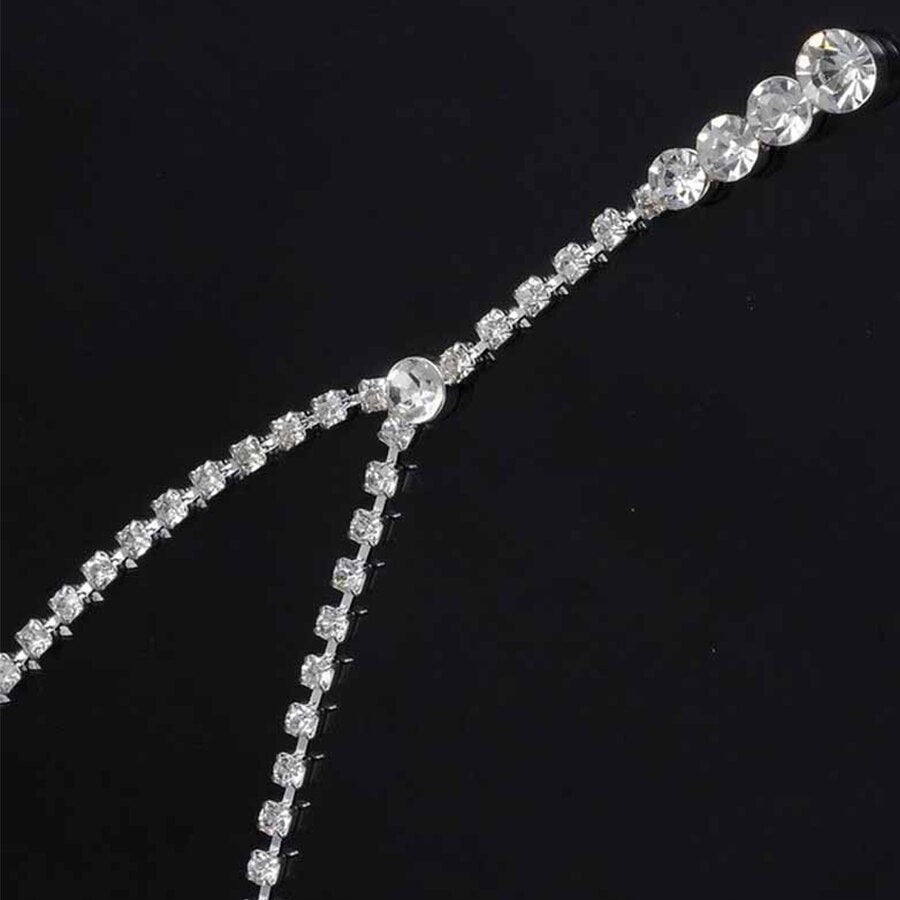 Silver Plated Crystal Earrings Necklace Sets