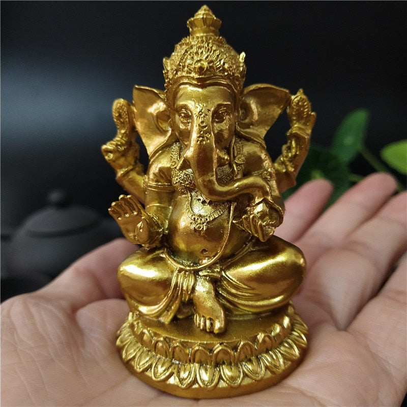 Gold Lord Ganesha Statue -Buddha Elephant