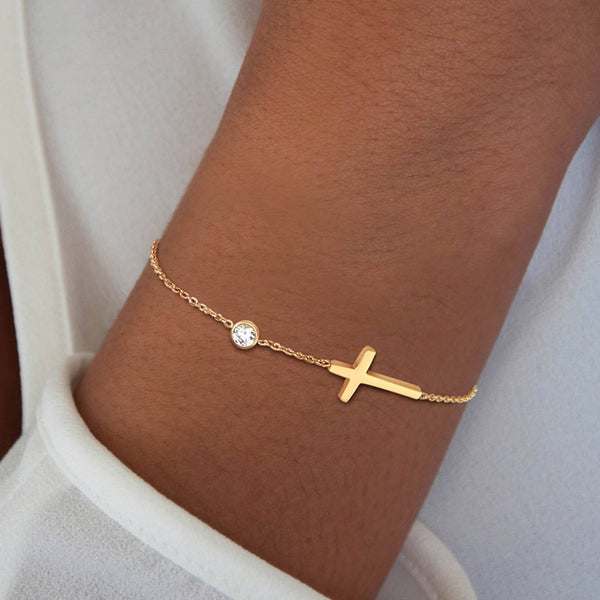 Pulsera de cadena ultrafina con eslabones cruzados
