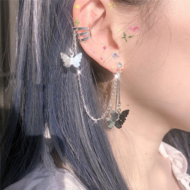 New Butterfly Tassel Drop Earrings