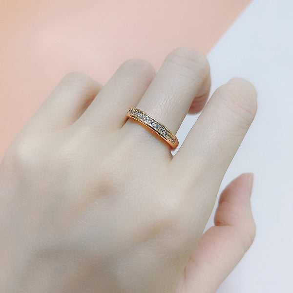 Rose Gold Color Cubic Zirconia Wedding Fashion Jewelry Ring