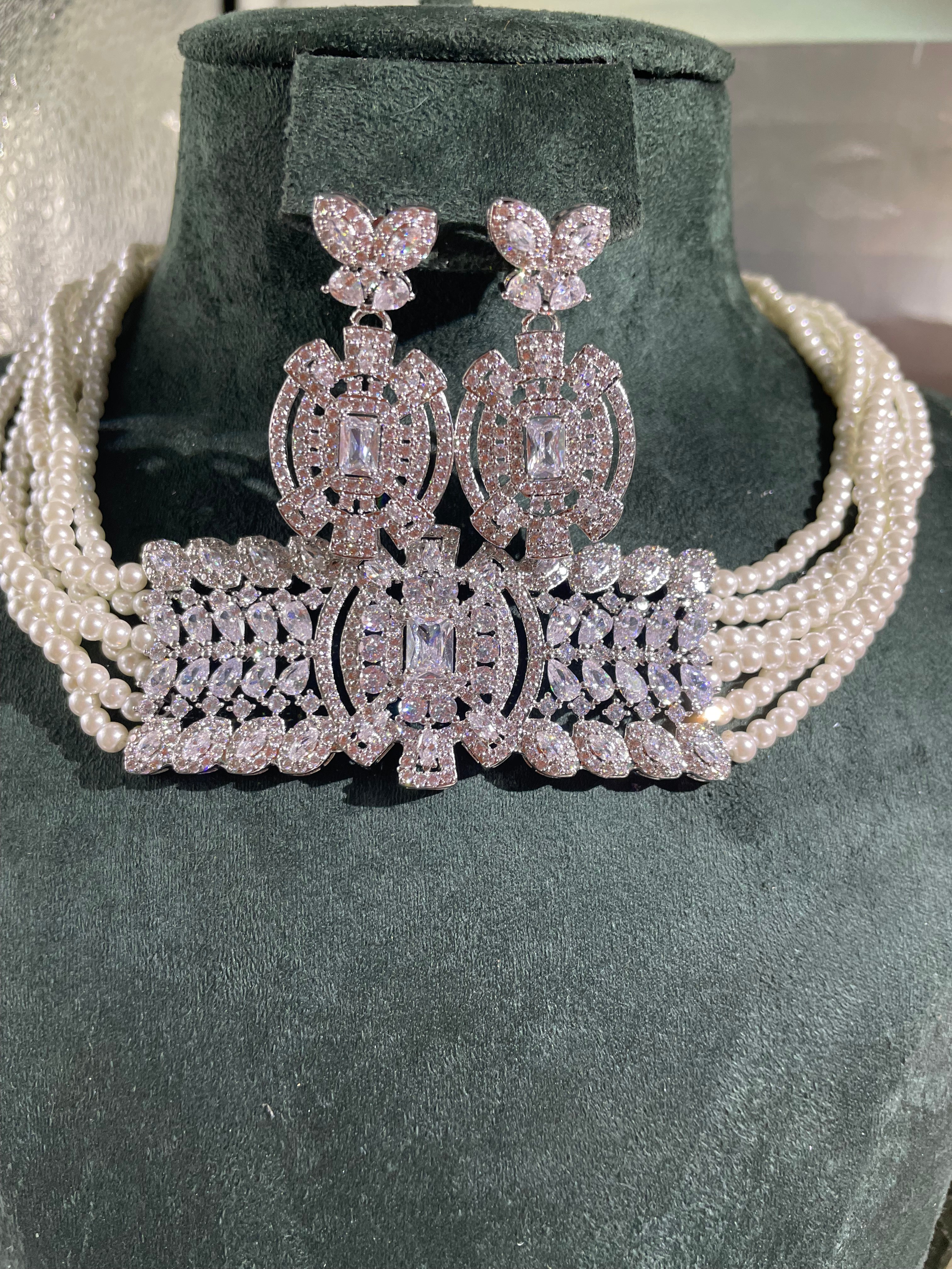 Luxury Dubai Nigeria CZ Crystal Wedding Jewelry Sets