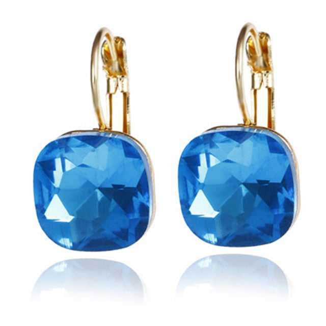 6 Colors Blue Rhinestone Fashion Crystal Women's Earrings